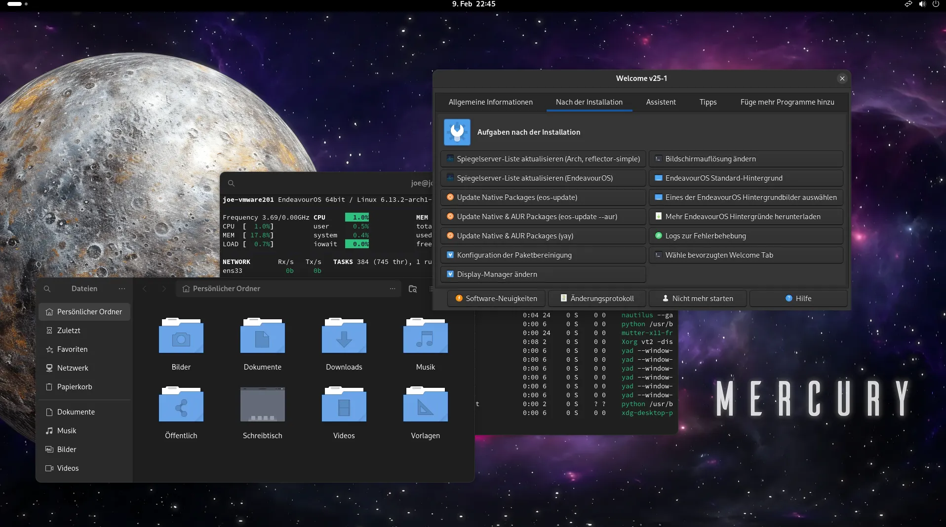 EndeavourOS running GNOME